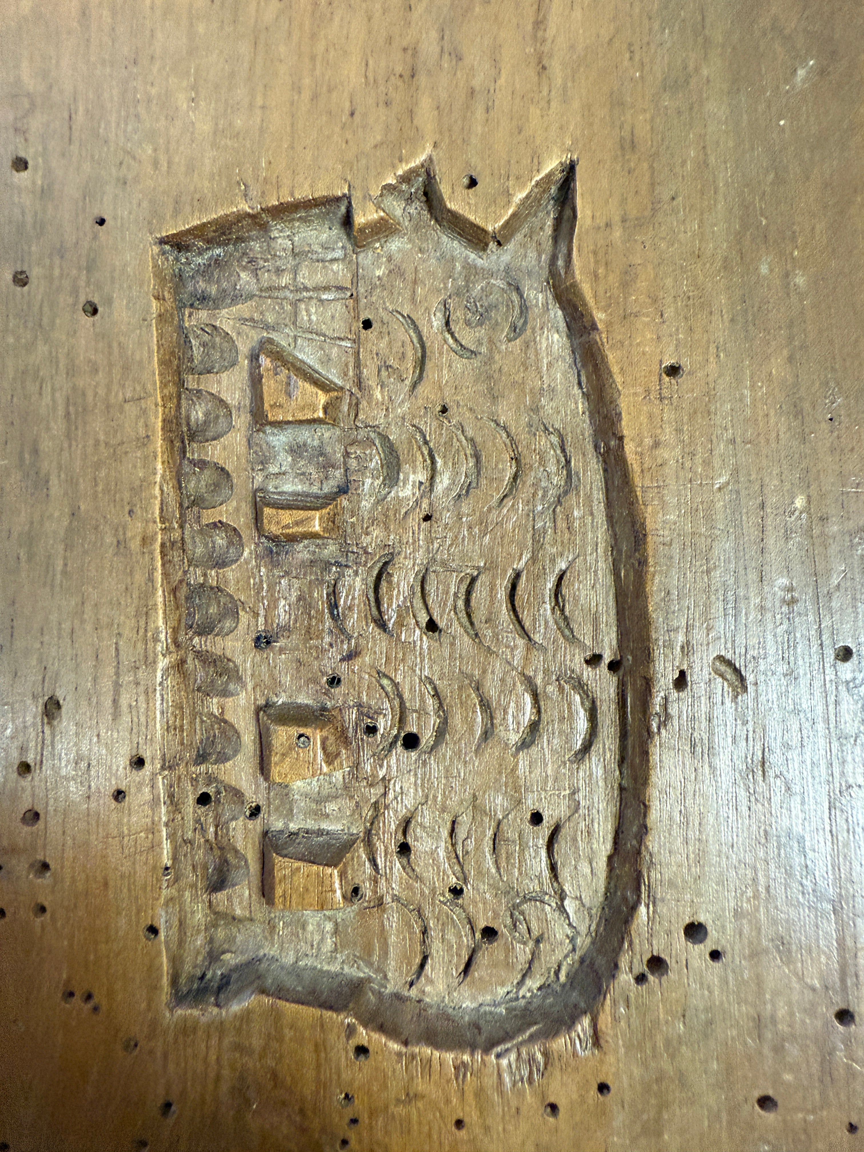 Hollansk bageform i træ, antik
